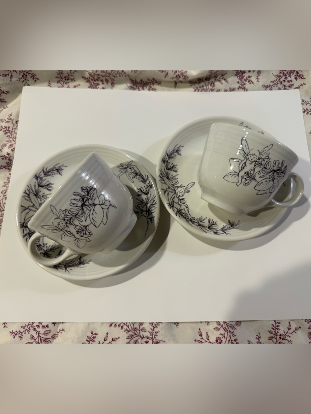 Fiestaware Sugar Plum Fairy Teacup and Saucer, set of two